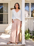 Portillo French Linen Pants Tea Rose