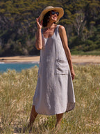 Laurel French Linen Dress Fog