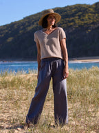 Yamba French Linen Pants Charcoal