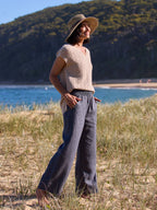 Yamba French Linen Pants Charcoal