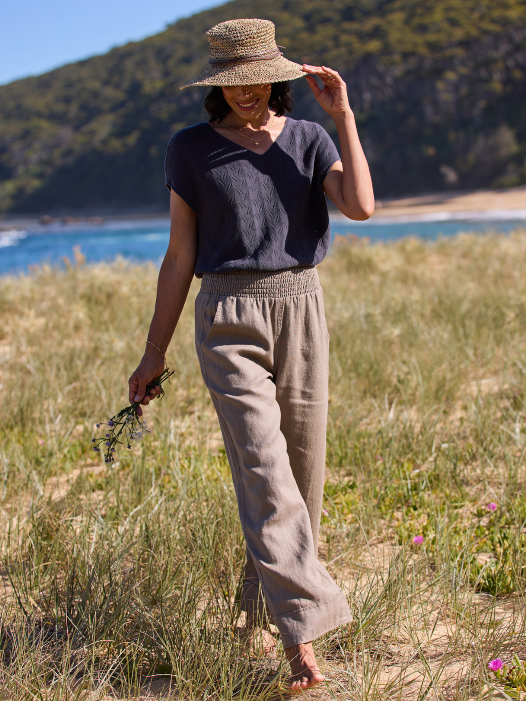 Yamba French Linen Pants Elm