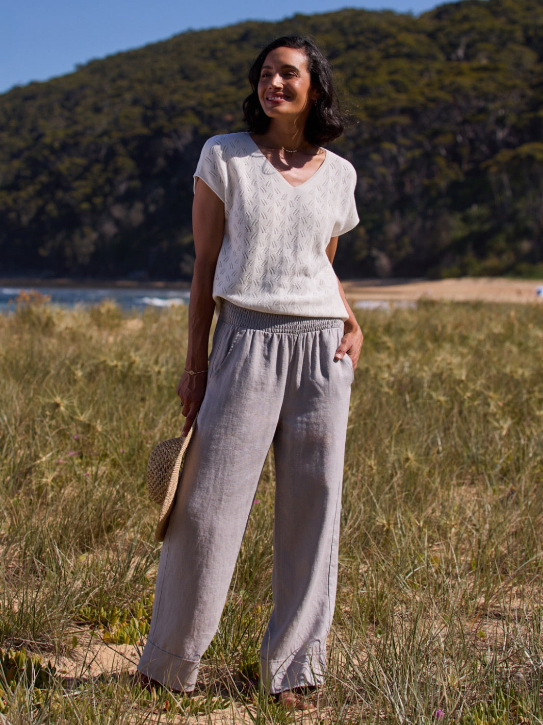 Yamba French Linen Pants Fog