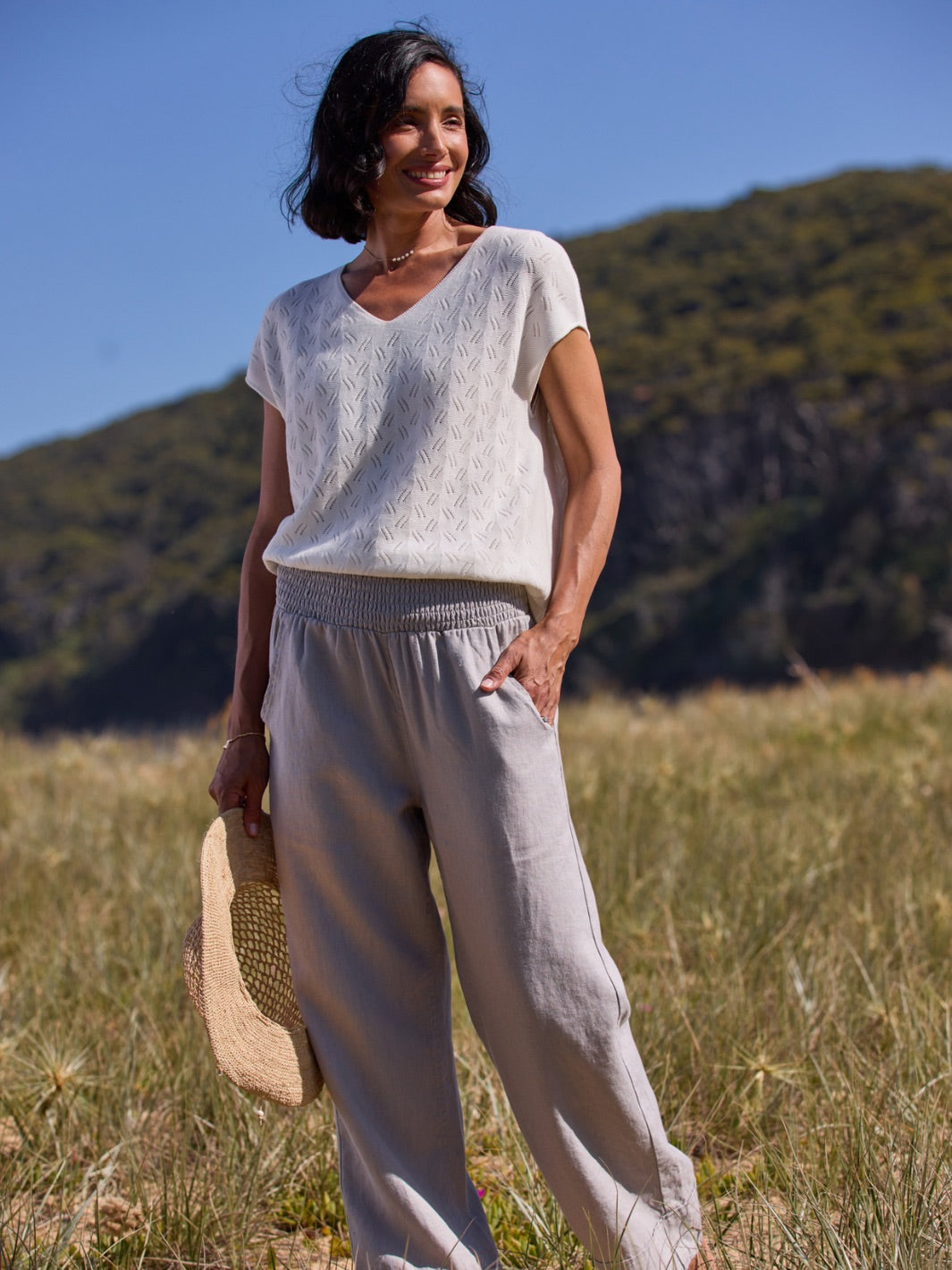 Yamba French Linen Pants Fog