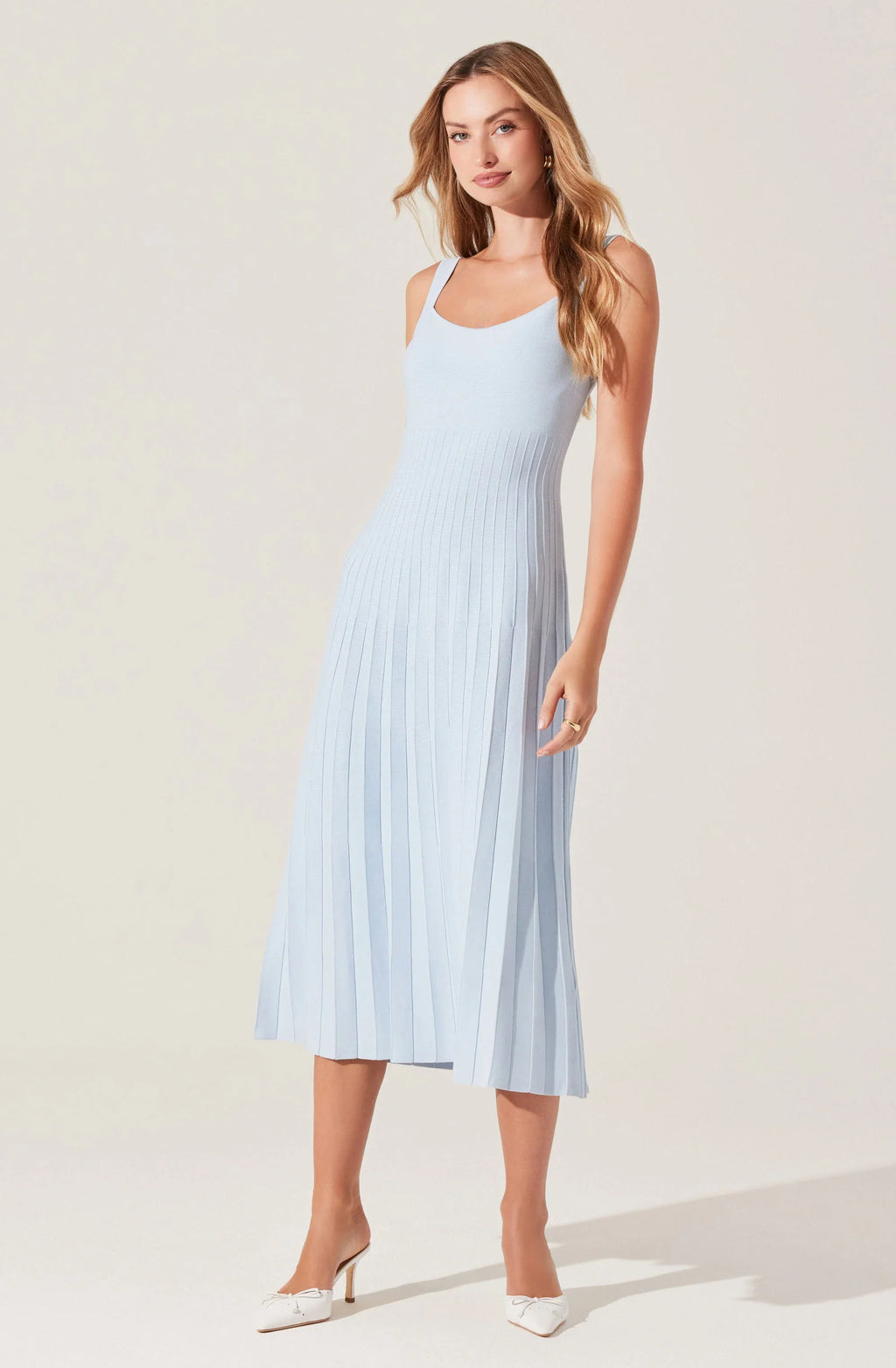 ASTR The Label Aylin Pleated Midi Sweater Dress