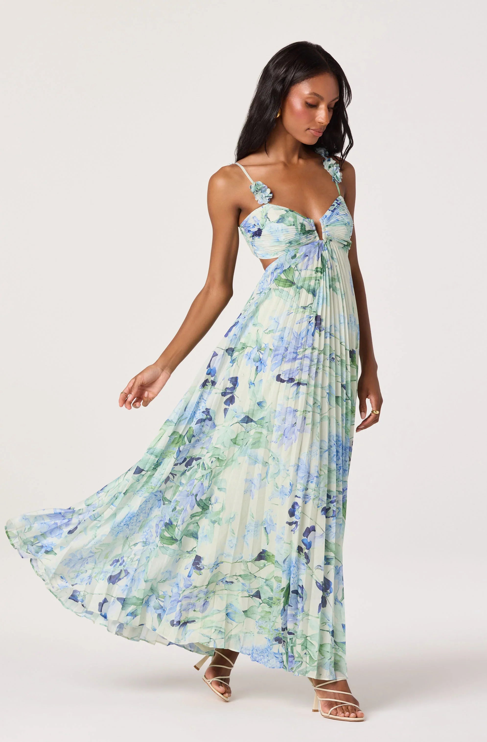 ASTR The Label Emese Floral Cutout Maxi Dress