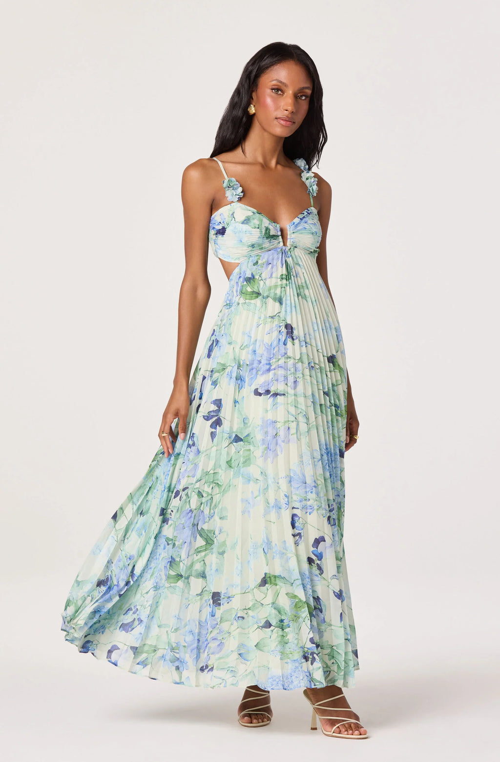 ASTR The Label Emese Floral Cutout Maxi Dress