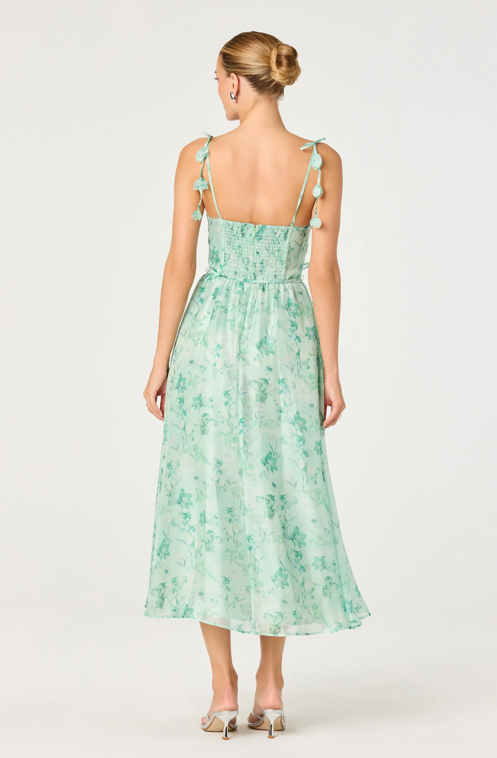 ASTR The Label Halcyon Floral 3D Flower Appliqué Midi Dress