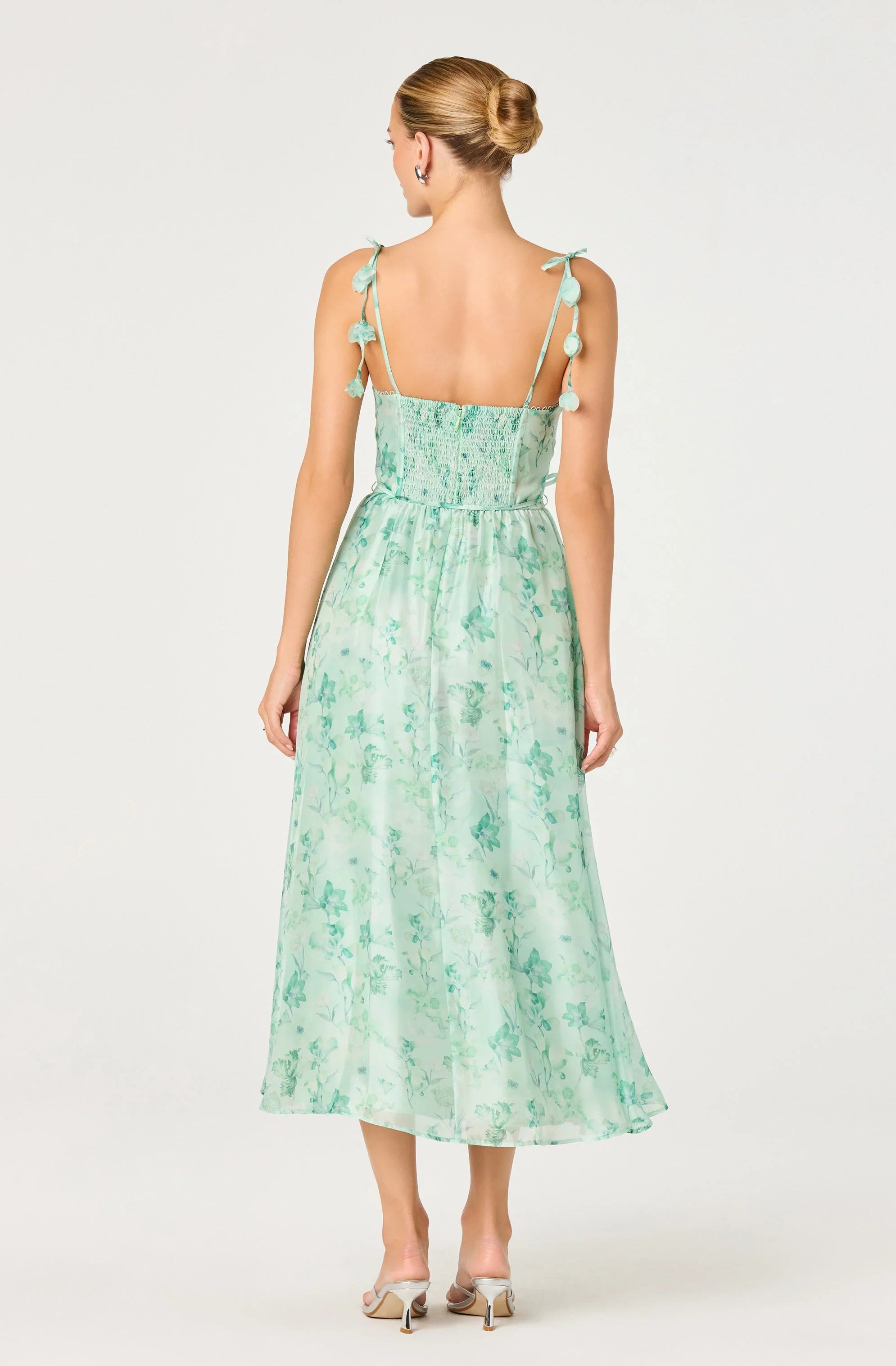 ASTR The Label Halcyon Floral 3D Flower Appliqué Midi Dress