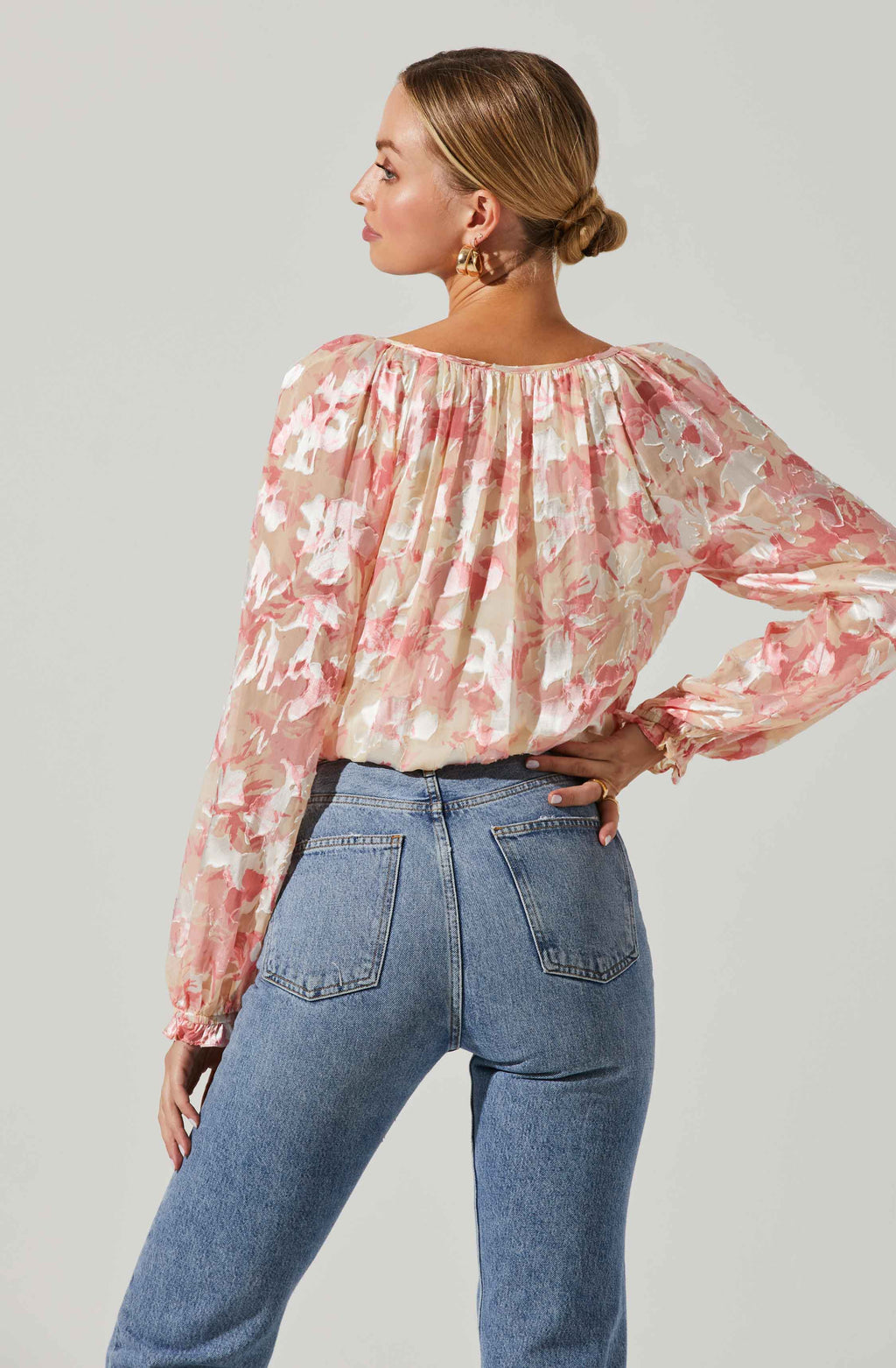 ASTR The Label Kamari Floral Burnout Top