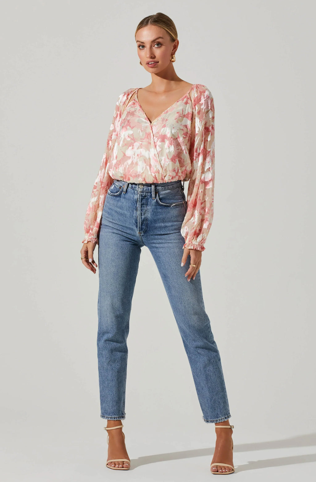 ASTR The Label Kamari Floral Burnout Top