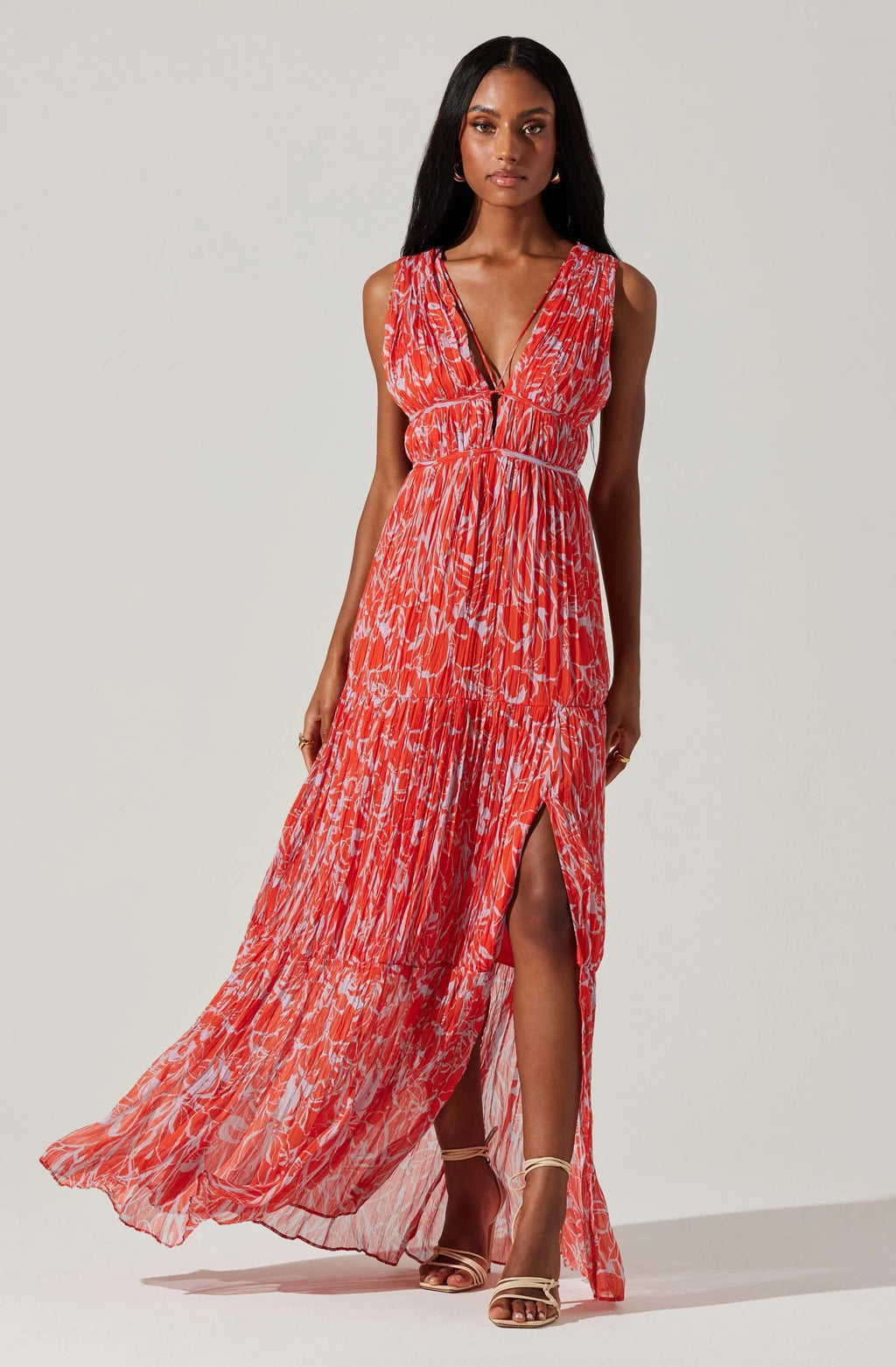 ASTR The Label Pescadero Pleated Maxi Dress