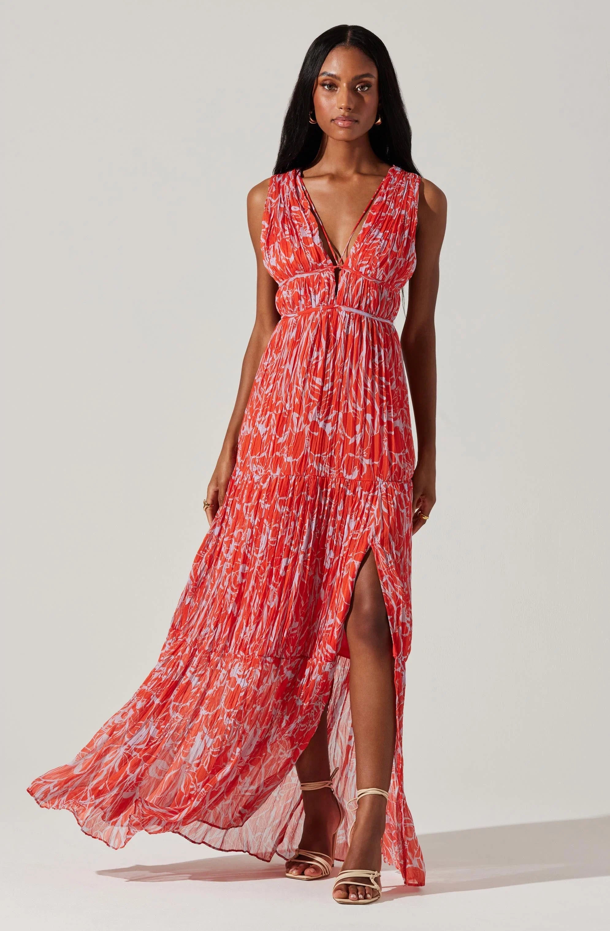 ASTR The Label Pescadero Pleated Maxi Dress