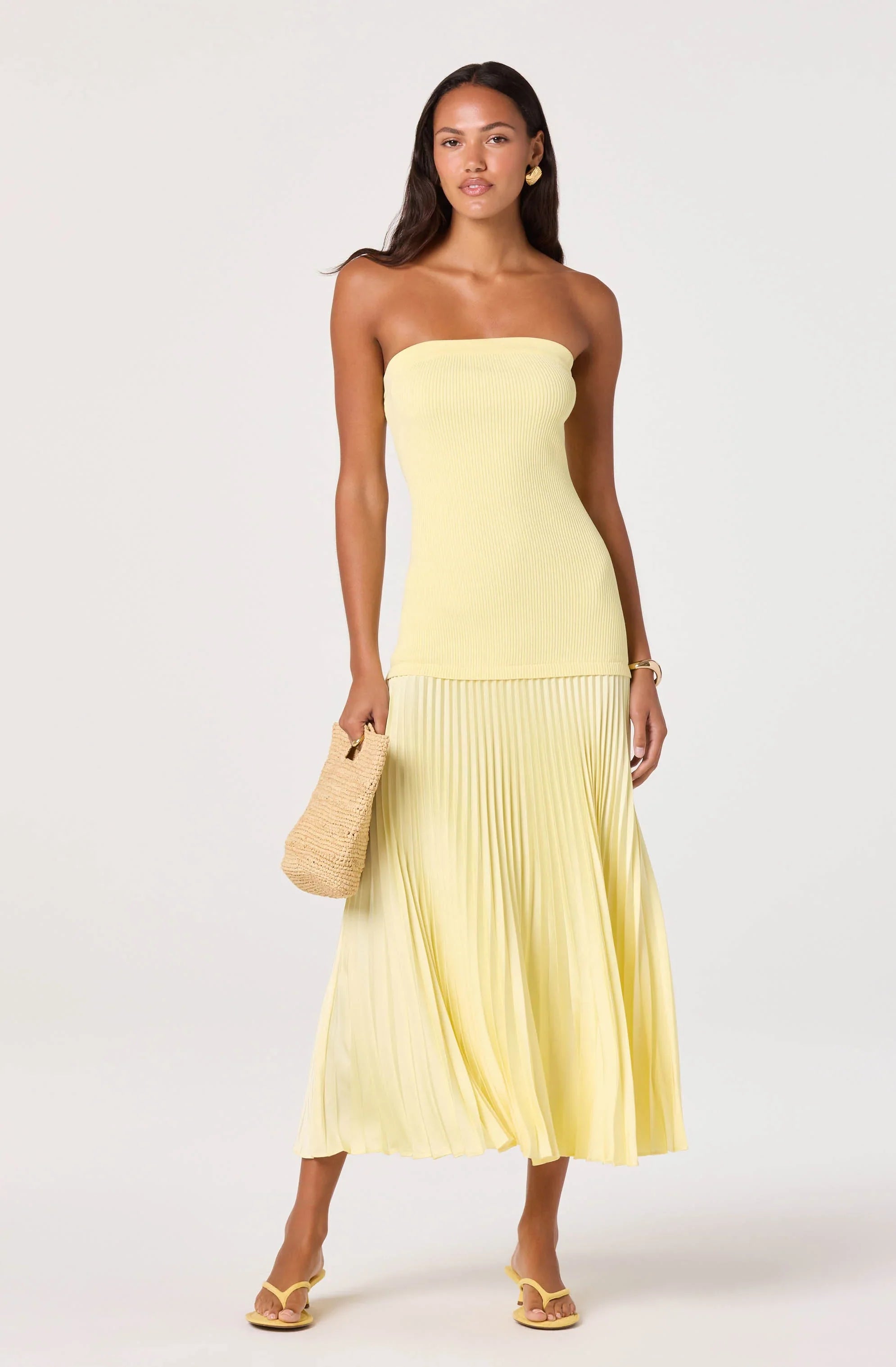 ASTR The Label Selune Mixed Media Maxi Dress