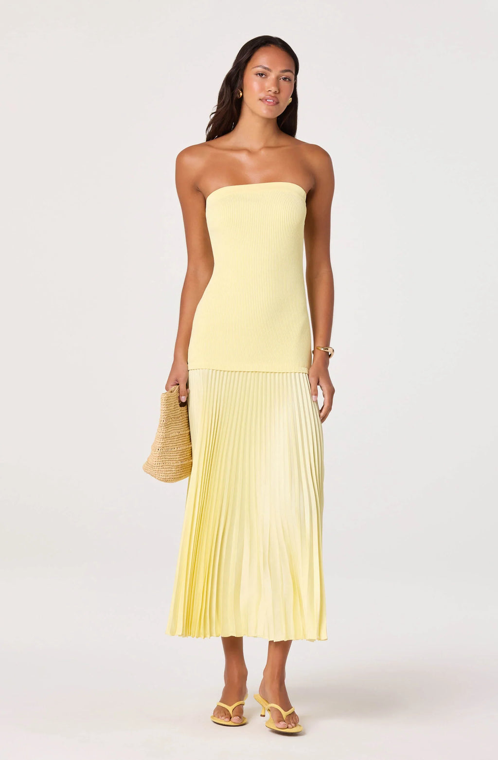 ASTR The Label Selune Mixed Media Maxi Dress