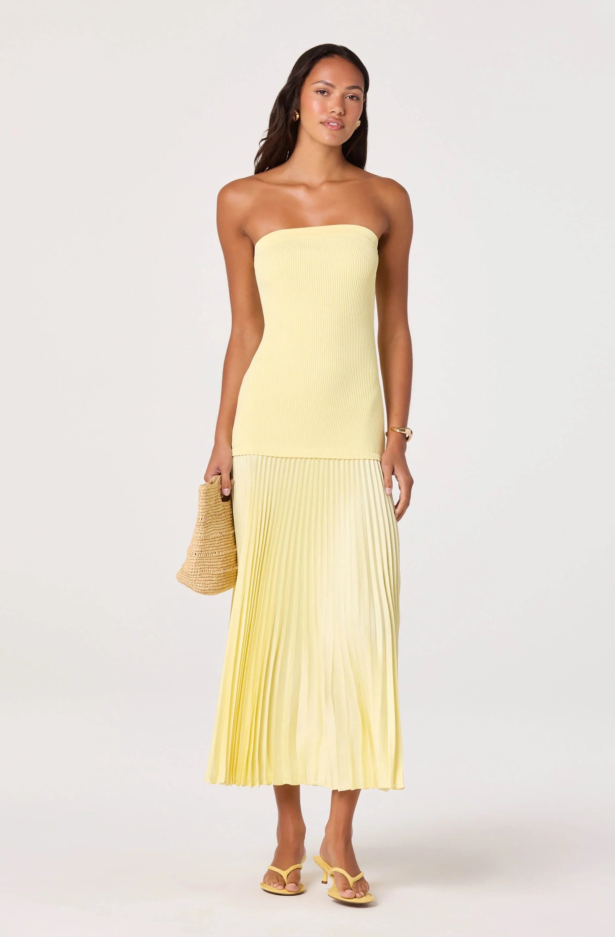 ASTR The Label Selune Mixed Media Maxi Dress