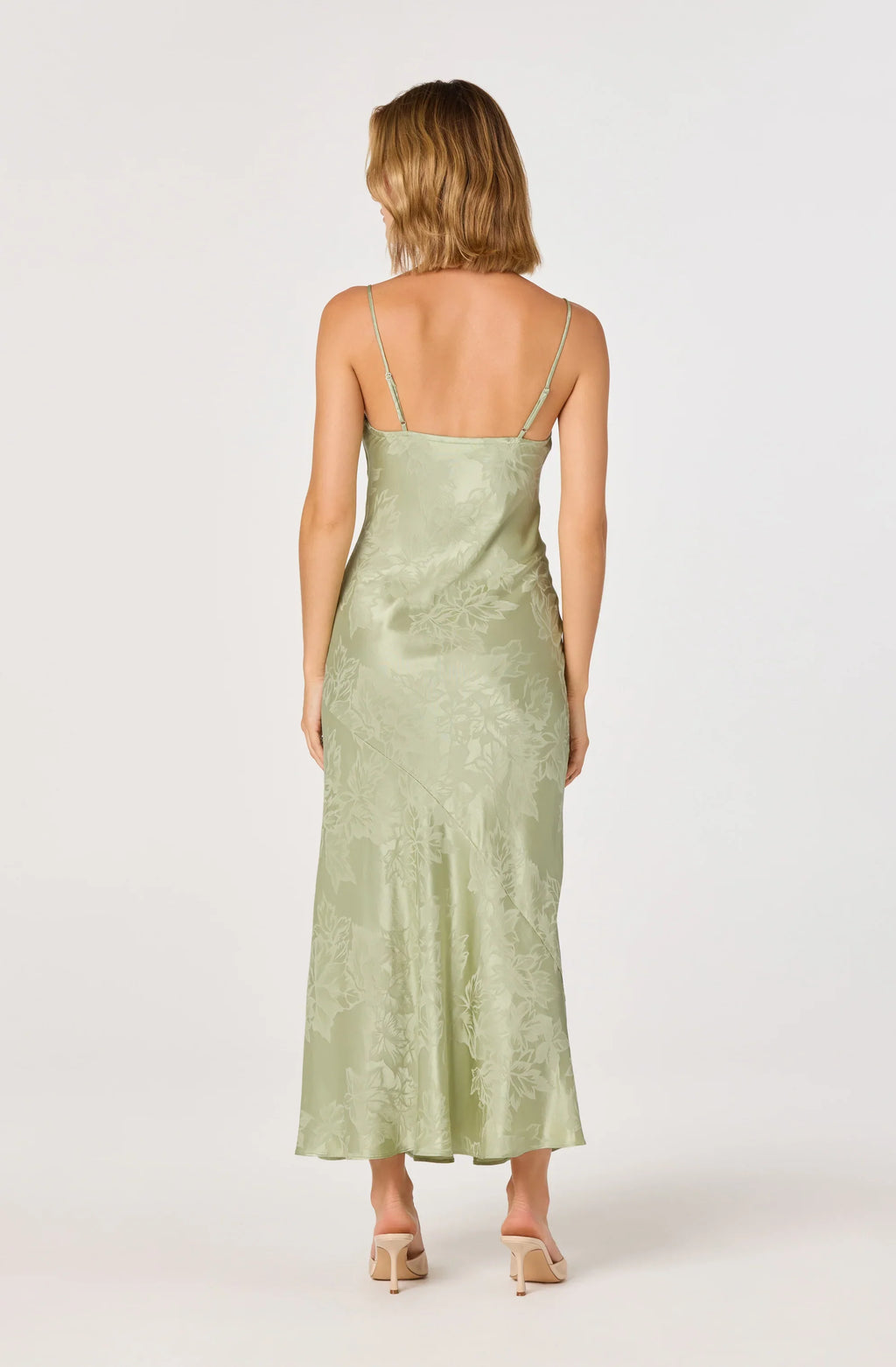 ASTR The Label Tyla Satin Bias-Cut Maxi Dress