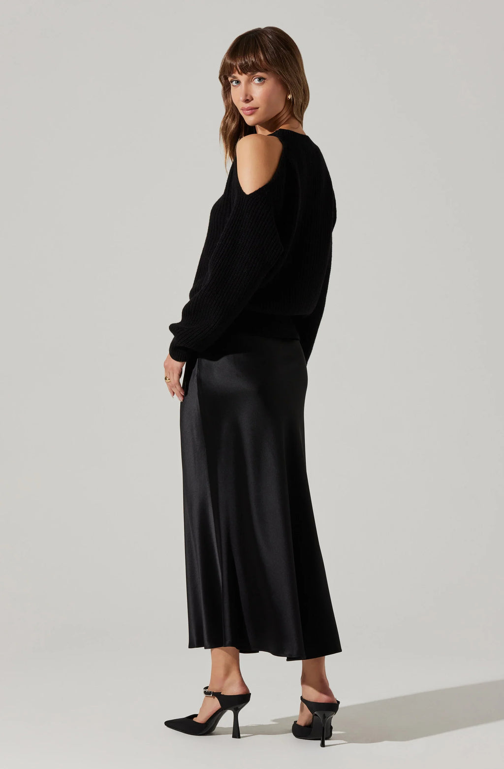 ASTR The Label Windey Satin Maxi Skirt