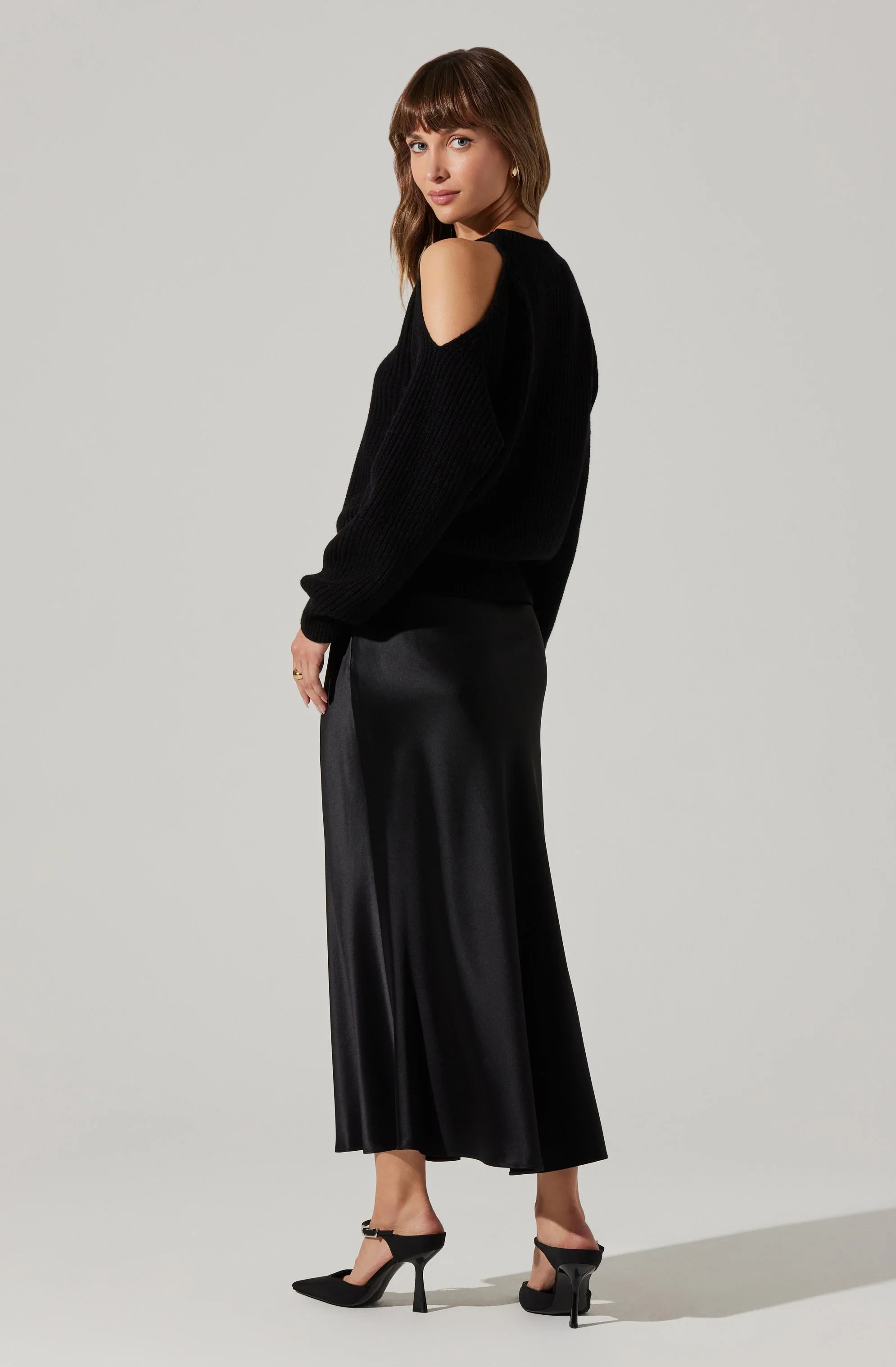 ASTR The Label Windey Satin Maxi Skirt