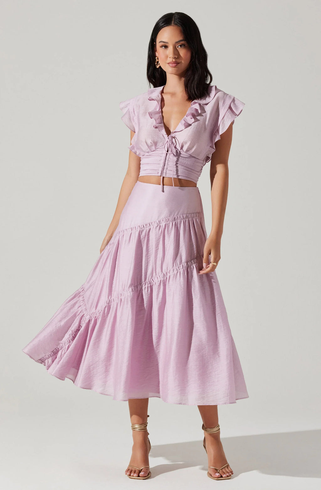 ASTR The Label Zira Pleated Crop Top