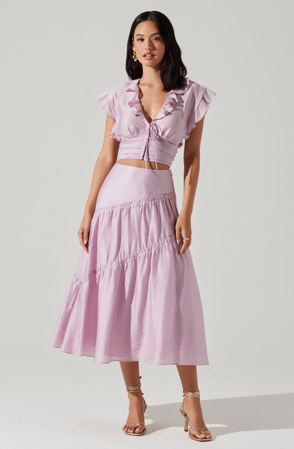 ASTR The Label Zira Pleated Crop Top