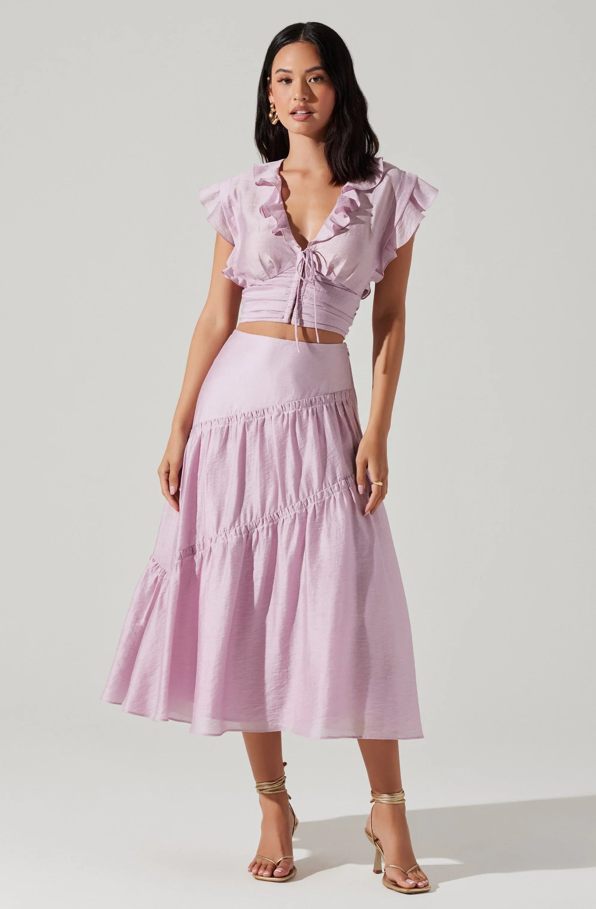 ASTR The Label Zira Pleated Crop Top