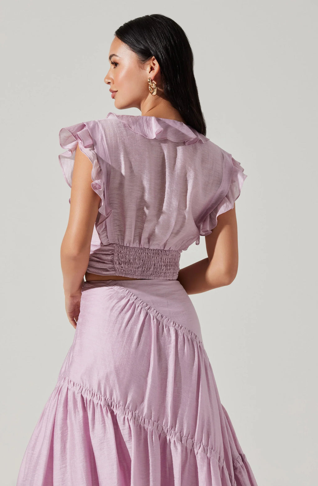 ASTR The Label Zira Pleated Crop Top