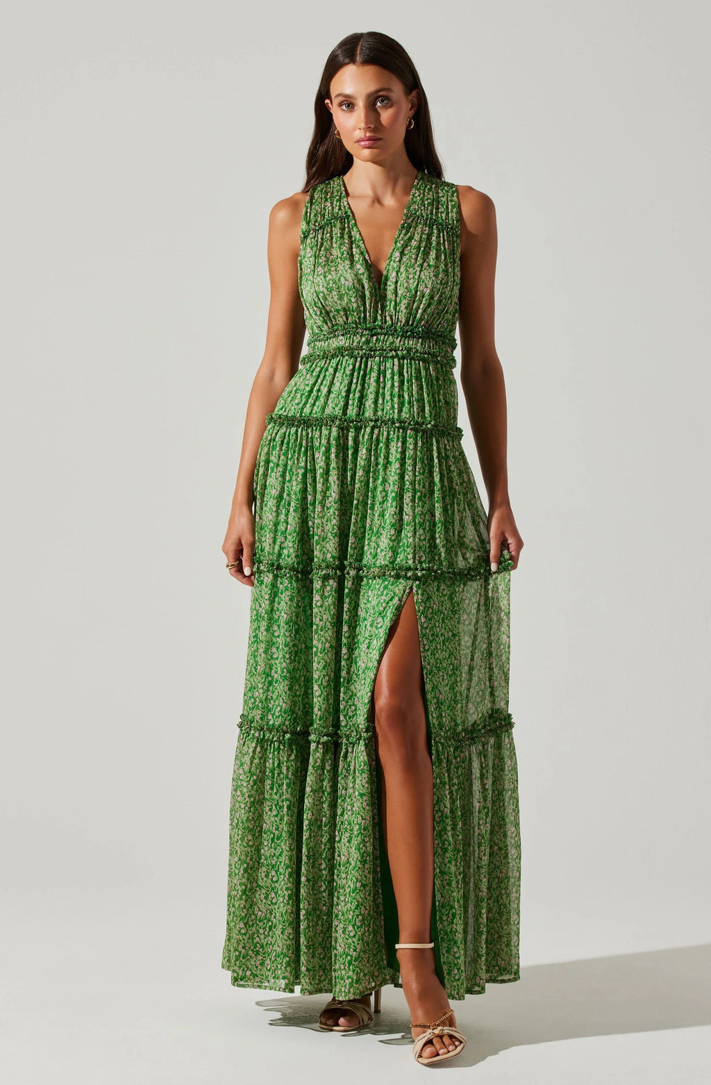 ASTR The Label Edessa Tiered Ruffle Maxi