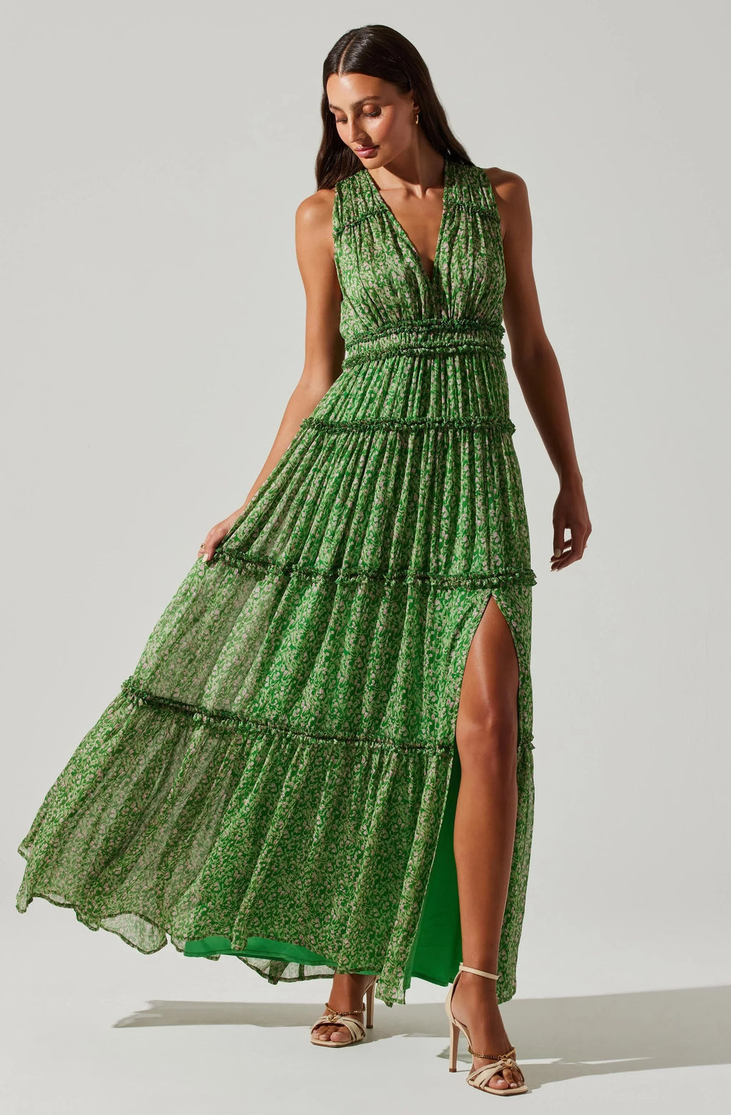 ASTR The Label Edessa Tiered Ruffle Maxi