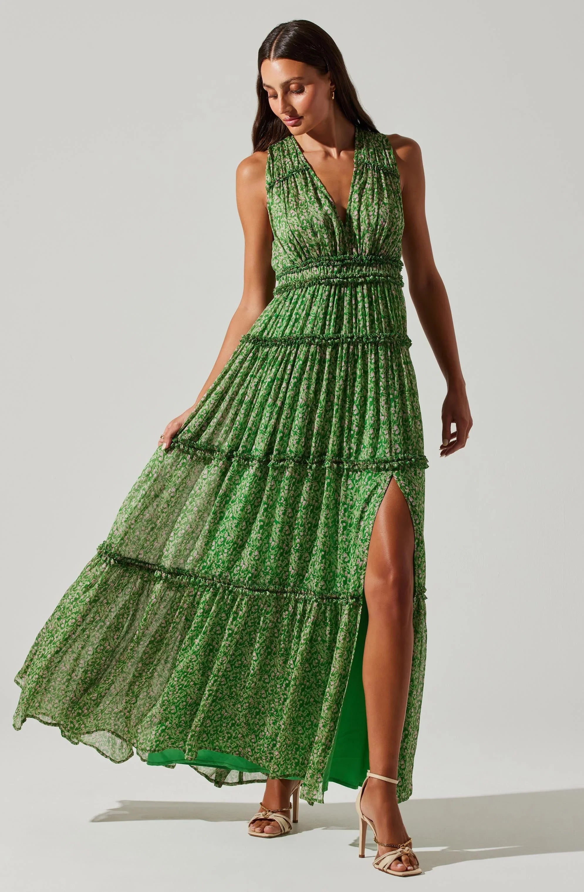 ASTR The Label Edessa Tiered Ruffle Maxi
