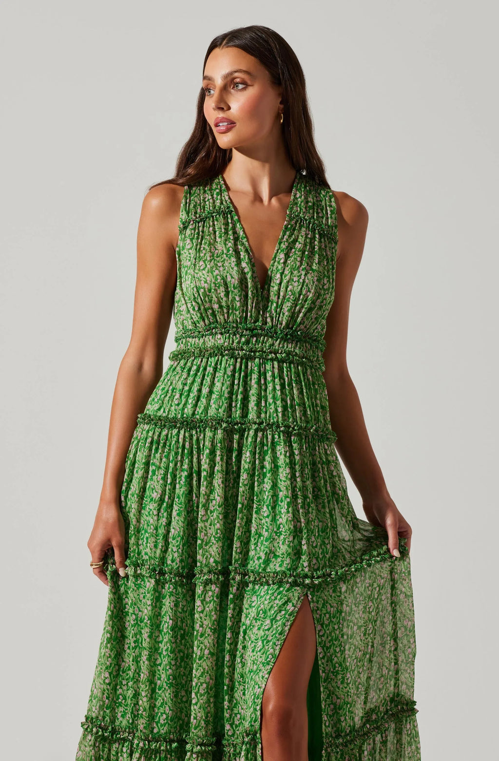ASTR The Label Edessa Tiered Ruffle Maxi