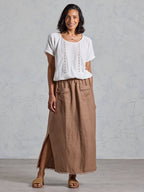 Aurora French Linen Skirt Cinnamon