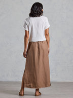 Aurora French Linen Skirt Cinnamon
