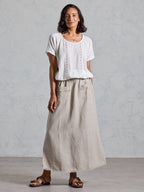 Aurora French Linen Skirt Flax