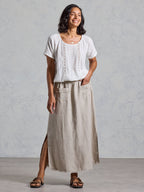 Aurora French Linen Skirt Flax