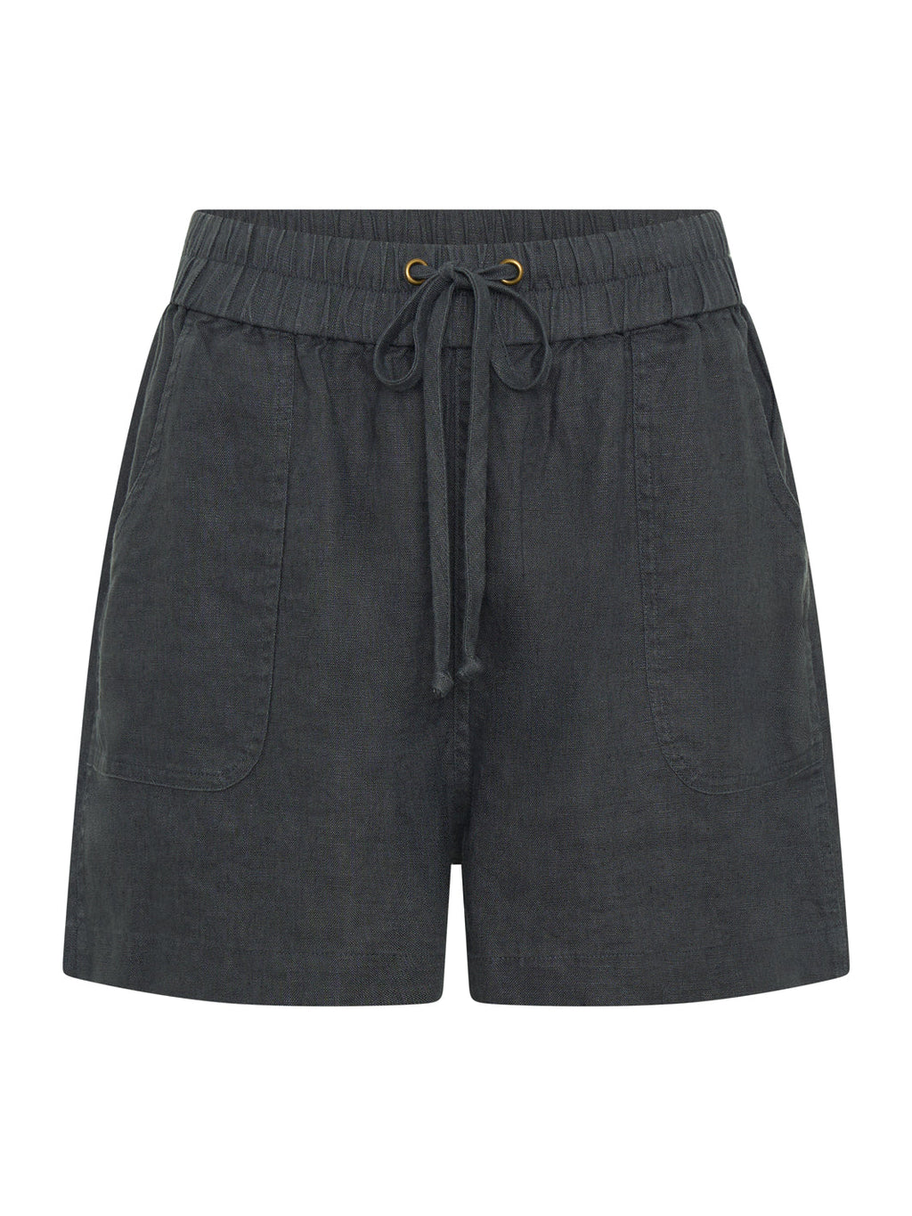 Anika French Linen Shorts Charcoal
