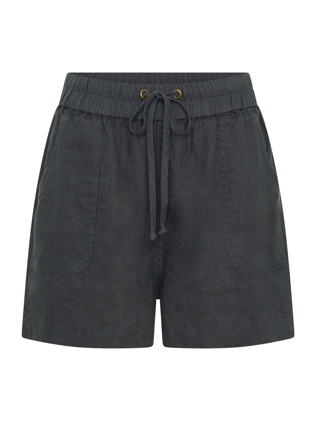 Anika French Linen Shorts Charcoal