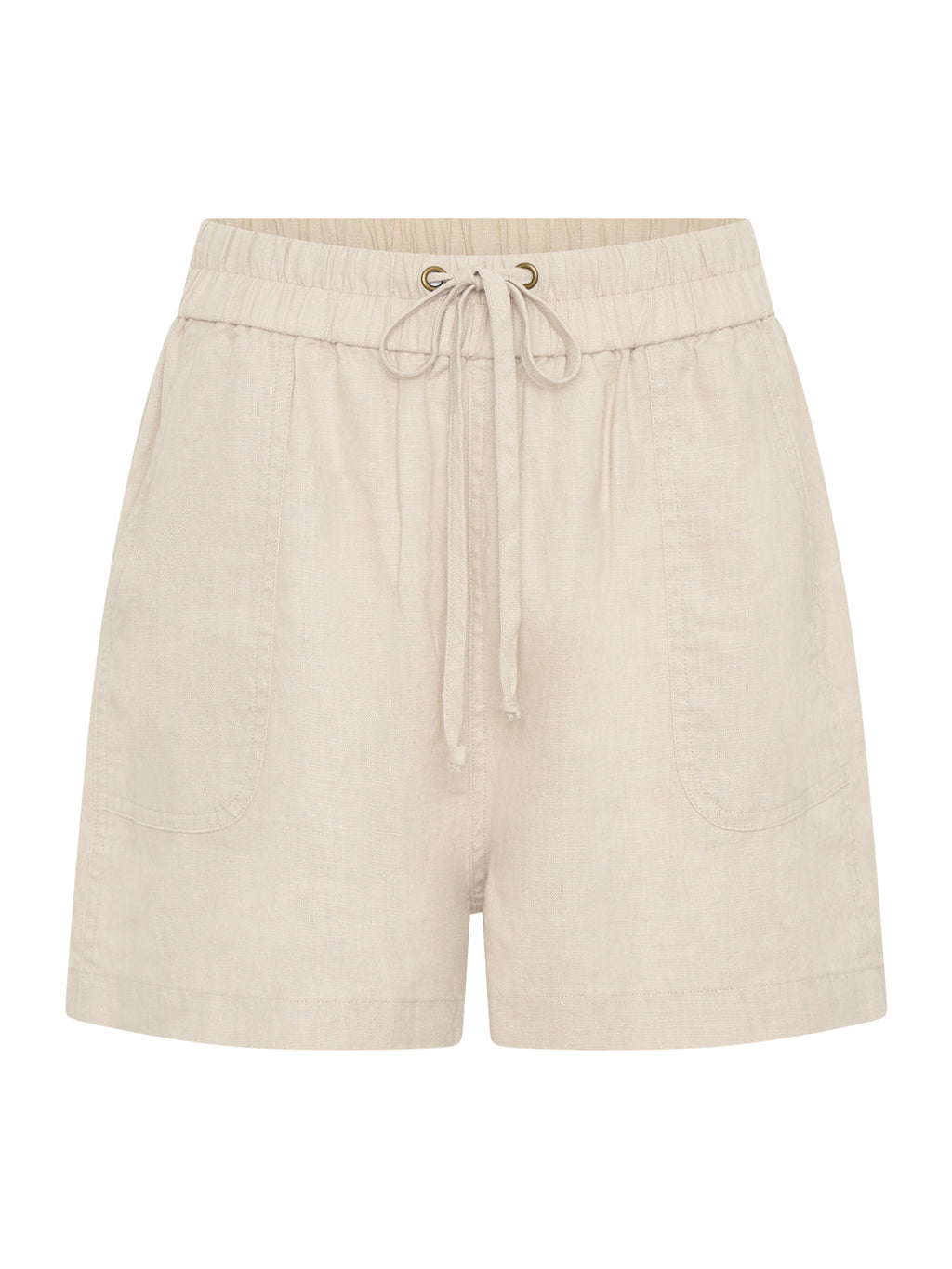 Anika French Linen Shorts Stone