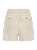 Anika French Linen Shorts Stone