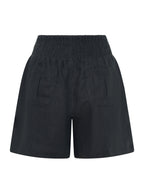 Mae French Linen Shorts Charcoal