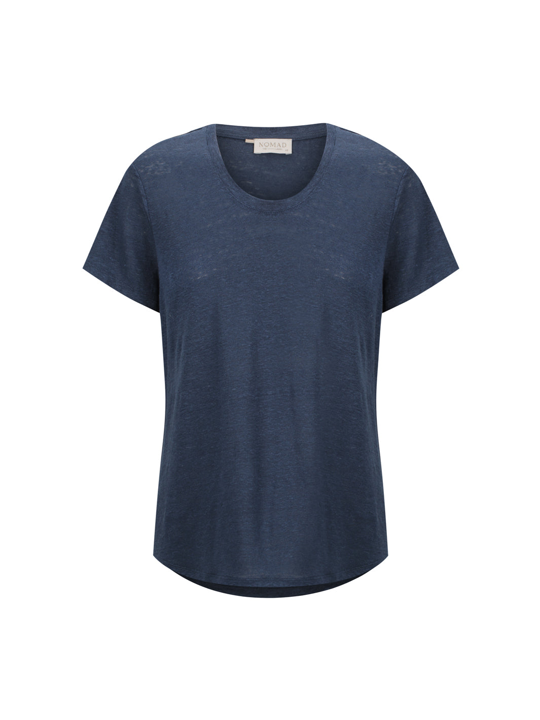 Clovelly French Linen T-Shirt Navy