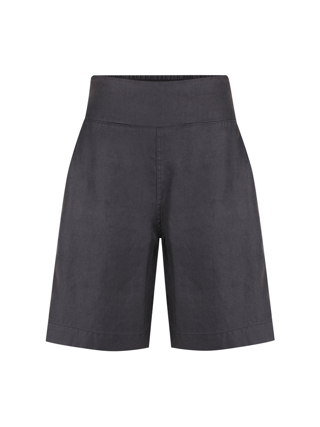 Cove Bermuda French Linen Shorts Charcoal
