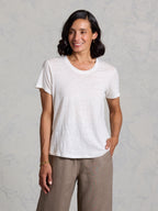 Clovelly French Linen T-Shirt Coconut