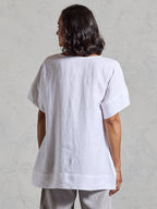 Costa French Linen and Cotton Top White