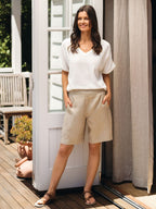 Cove Bermuda French Linen Shorts Tuffet