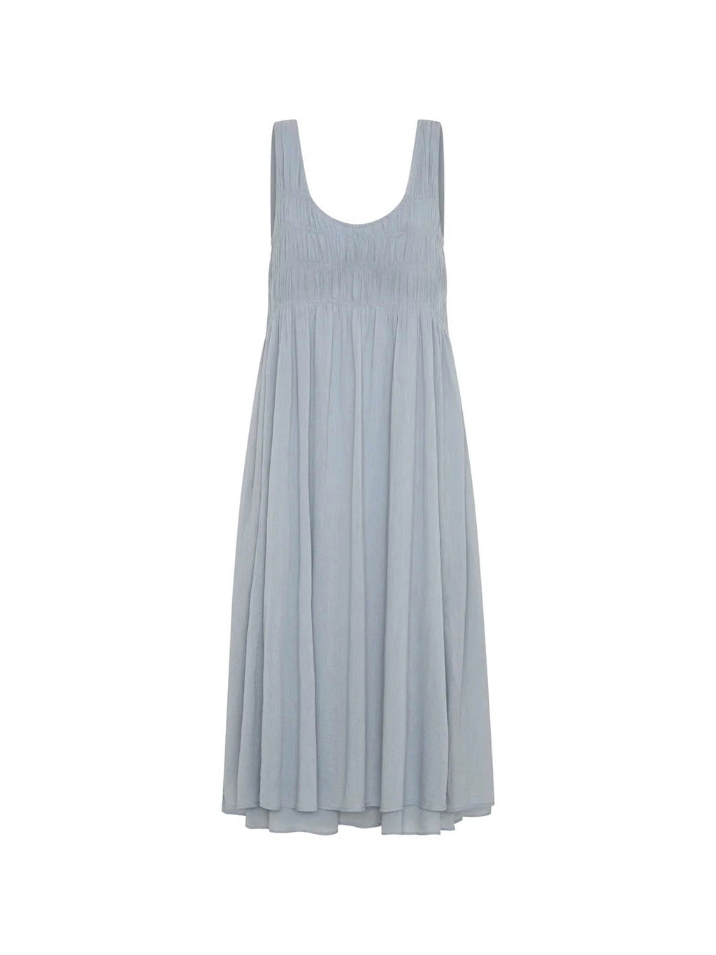 Del Monte Midi Cotton Dress Slate Blue