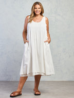 Del Monte Midi Cotton Dress Coconut
