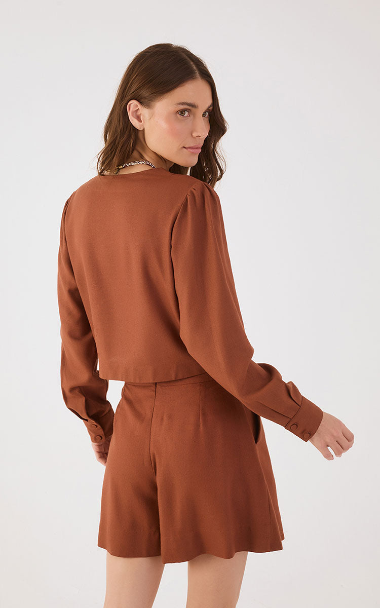 Dress To Linen Blouse With Tie Details