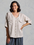 Dune French Linen Shirt Almond
