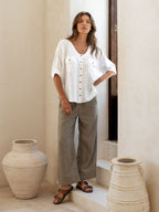 Dune French Linen Shirt White
