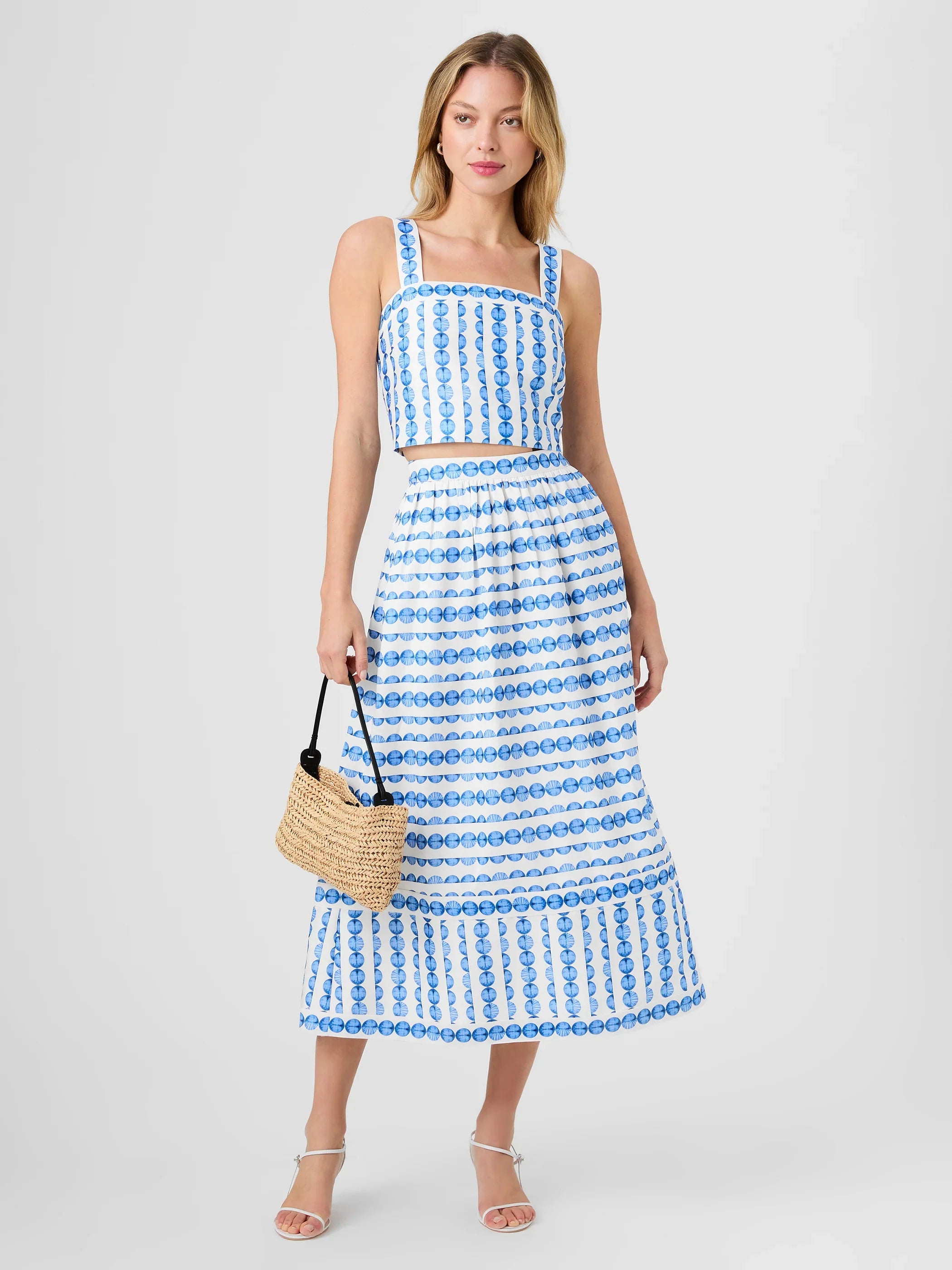French Connection Structured Taffeta Midi Skirt